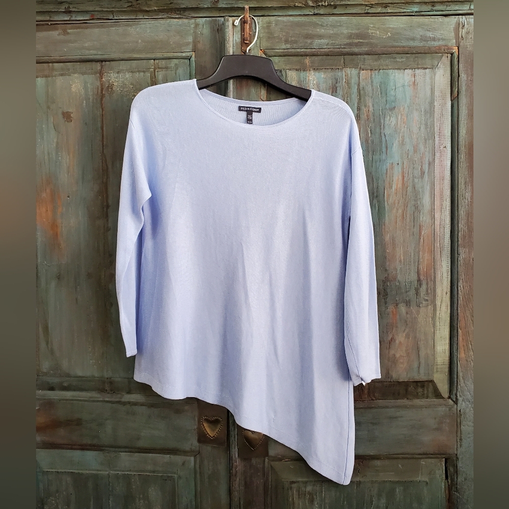 Eileen Fisher Asymmetrical Hem Sweater/Top in Blue, Size XS, NWOT